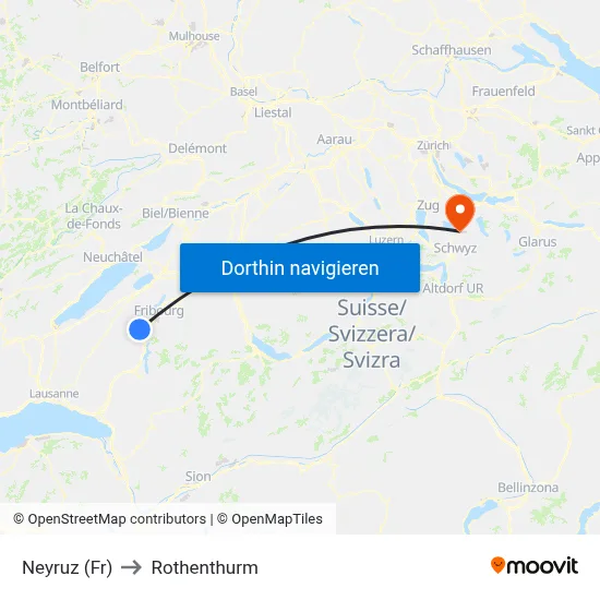 Neyruz (Fr) to Rothenthurm map