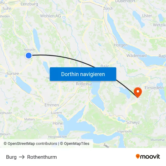 Burg to Rothenthurm map