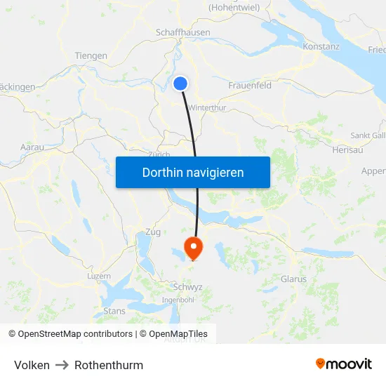 Volken to Rothenthurm map