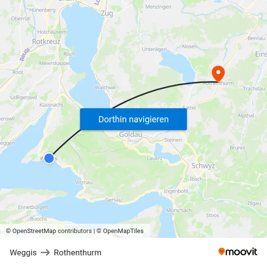 Weggis to Rothenthurm map
