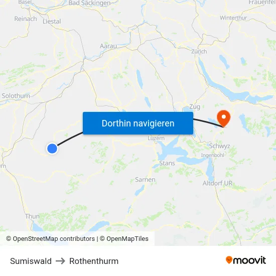 Sumiswald to Rothenthurm map