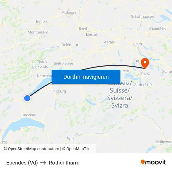 Ependes (Vd) to Rothenthurm map