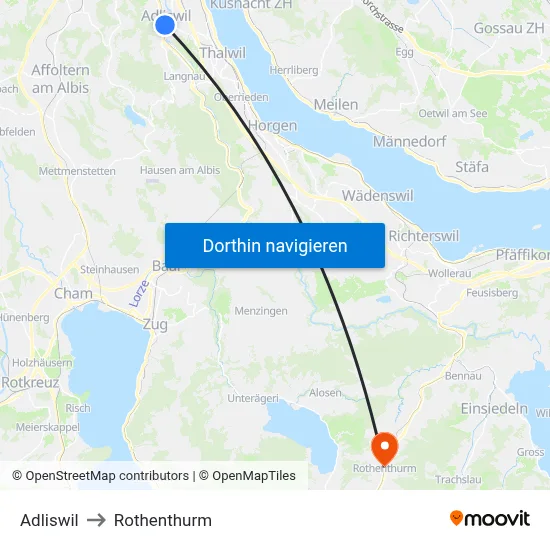 Adliswil to Rothenthurm map