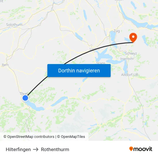 Hilterfingen to Rothenthurm map