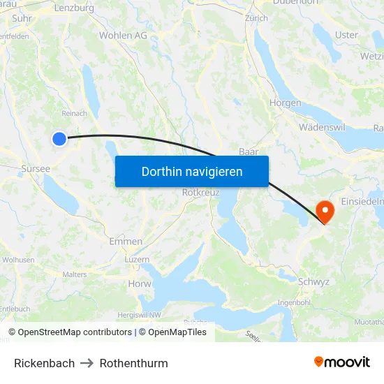 Rickenbach to Rothenthurm map