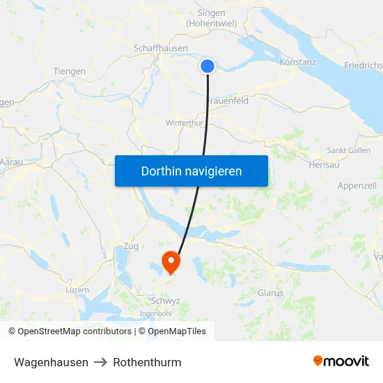 Wagenhausen to Rothenthurm map