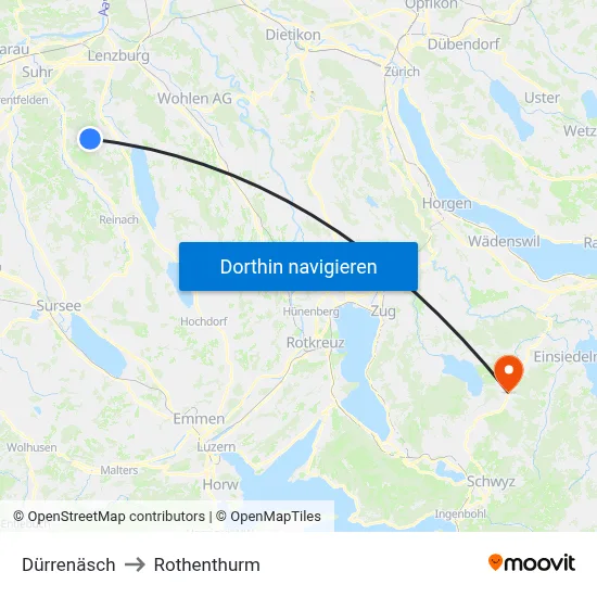 Dürrenäsch to Rothenthurm map