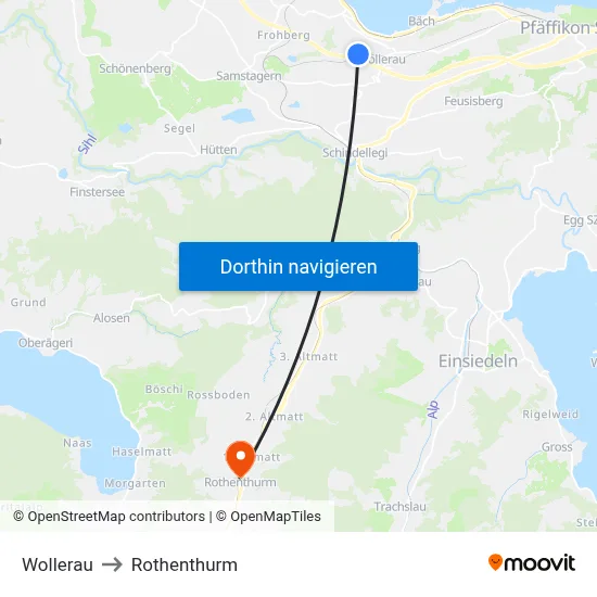 Wollerau to Rothenthurm map