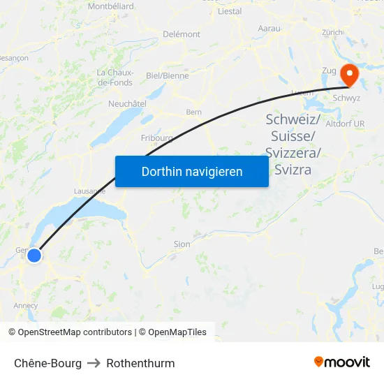 Chêne-Bourg to Rothenthurm map