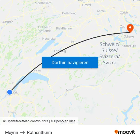 Meyrin to Rothenthurm map