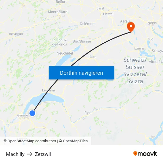 Machilly to Zetzwil map