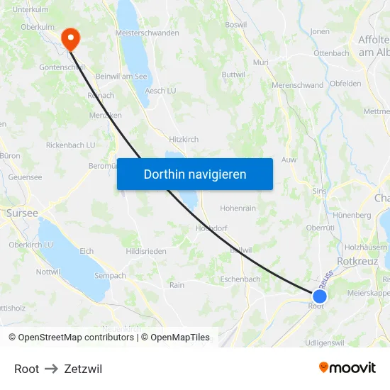 Root to Zetzwil map