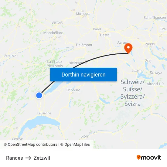 Rances to Zetzwil map