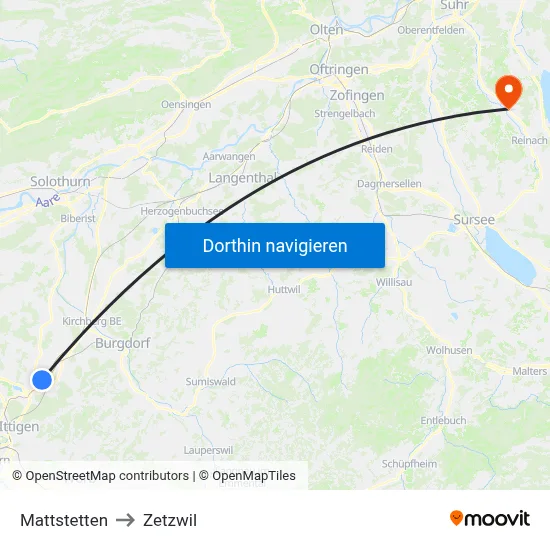 Mattstetten to Zetzwil map