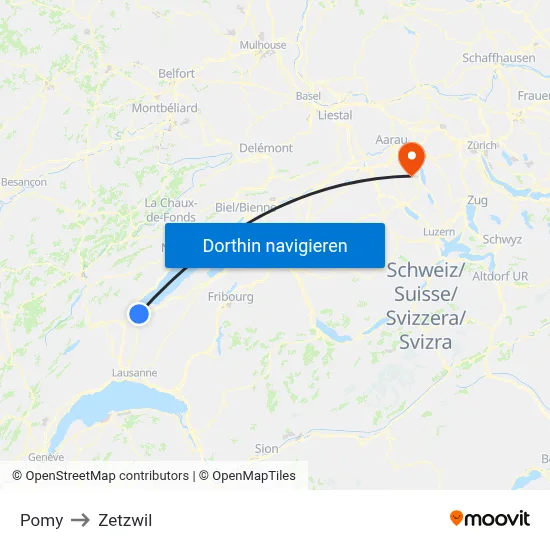Pomy to Zetzwil map