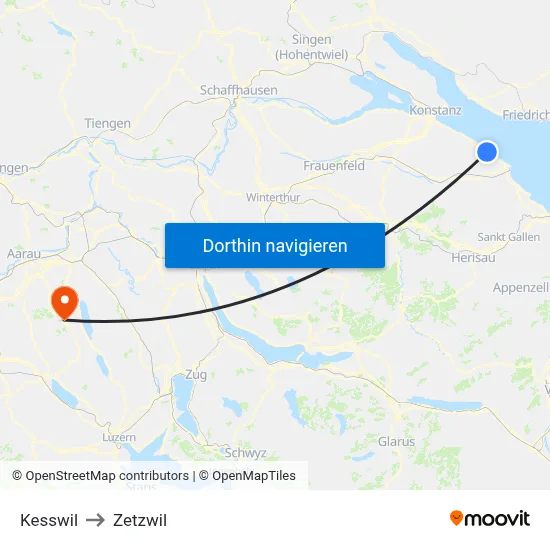 Kesswil to Zetzwil map