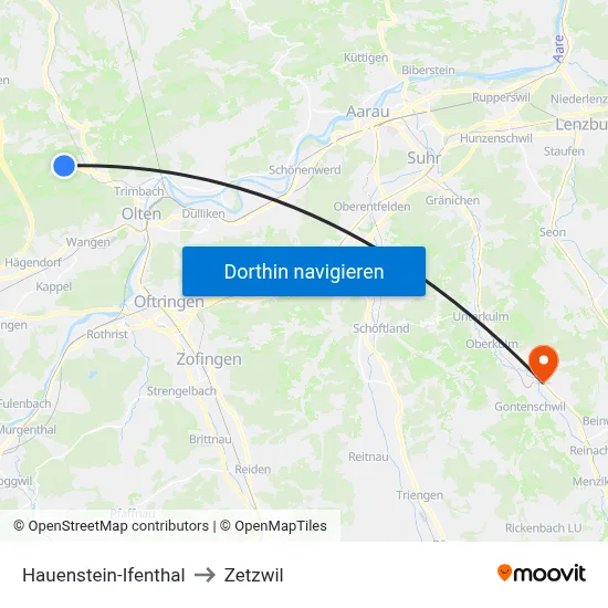 Hauenstein-Ifenthal to Zetzwil map