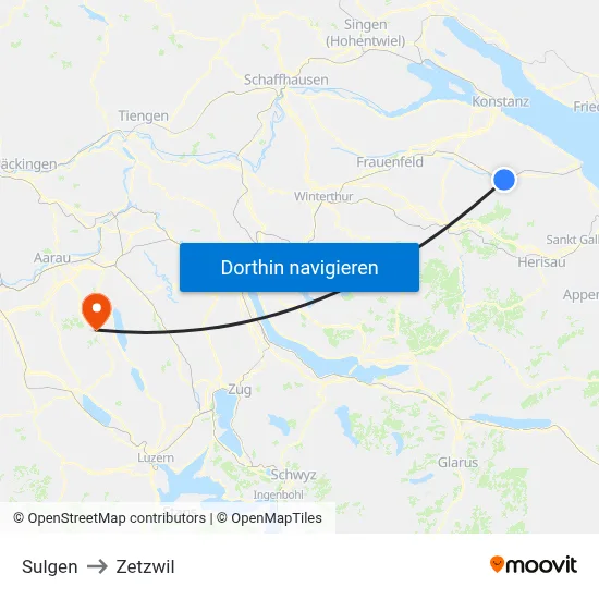 Sulgen to Zetzwil map
