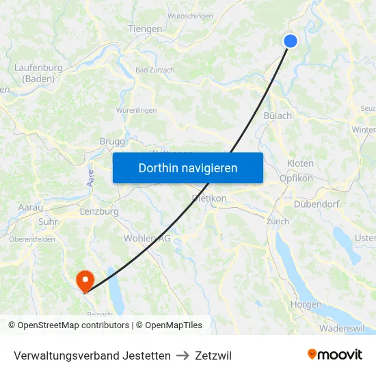 Verwaltungsverband Jestetten to Zetzwil map