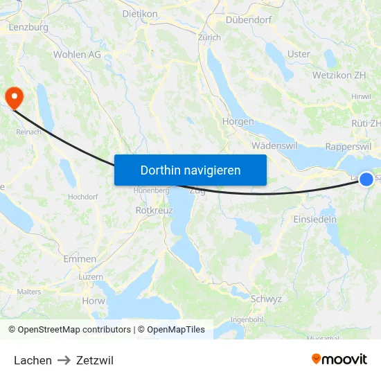 Lachen to Zetzwil map