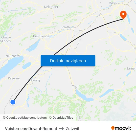 Vuisternens-Devant-Romont to Zetzwil map