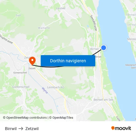 Birrwil to Zetzwil map