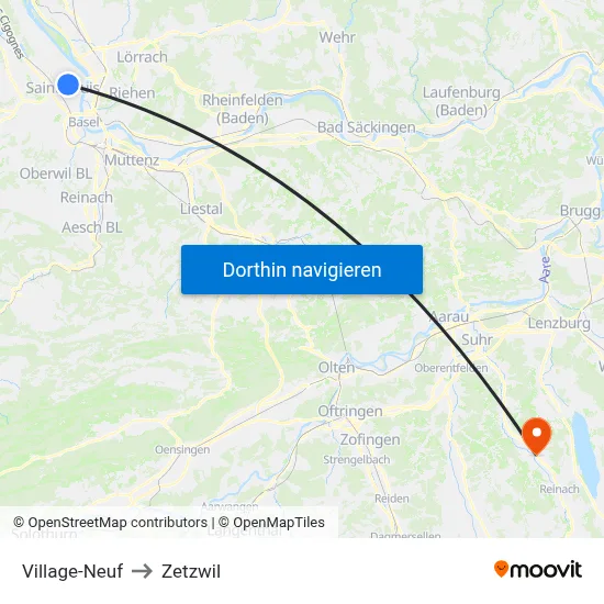 Village-Neuf to Zetzwil map