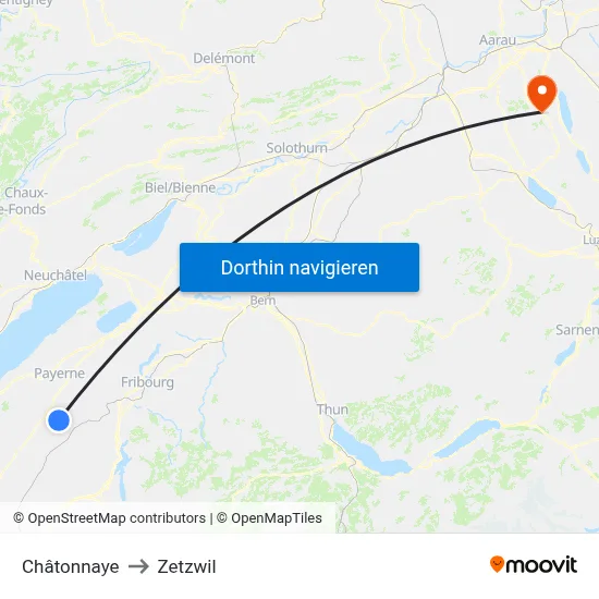 Châtonnaye to Zetzwil map