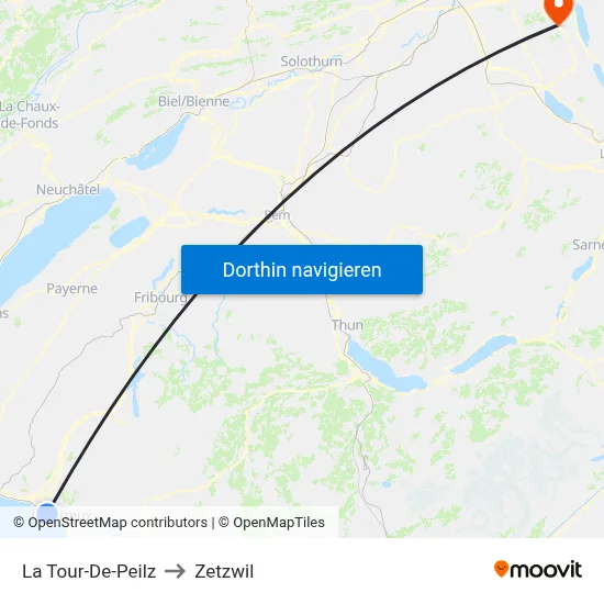 La Tour-De-Peilz to Zetzwil map
