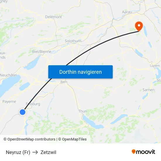 Neyruz (Fr) to Zetzwil map