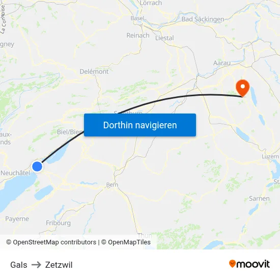 Gals to Zetzwil map
