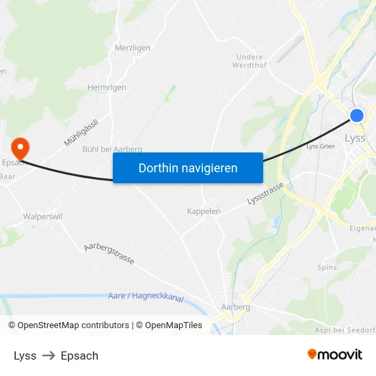 Lyss to Epsach map