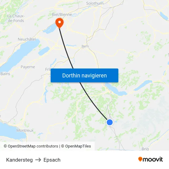 Kandersteg to Epsach map