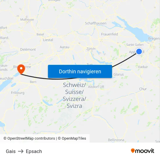 Gais to Epsach map