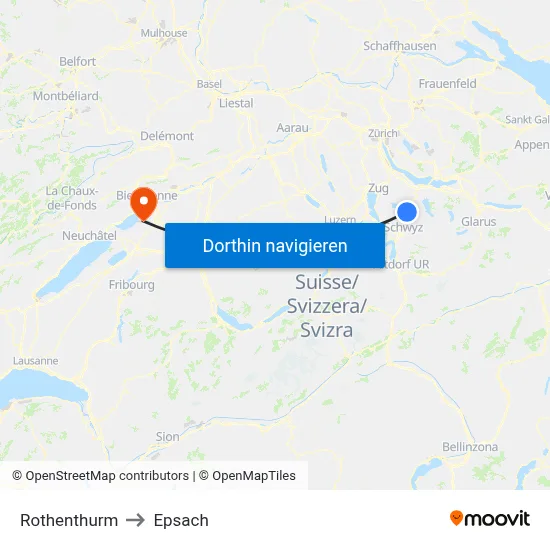 Rothenthurm to Epsach map