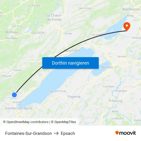 Fontaines-Sur-Grandson to Epsach map