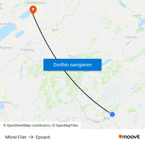 Mörel-Filet to Epsach map