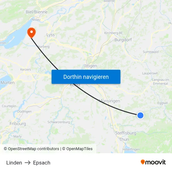 Linden to Epsach map
