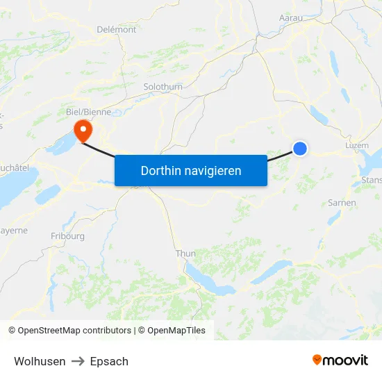 Wolhusen to Epsach map