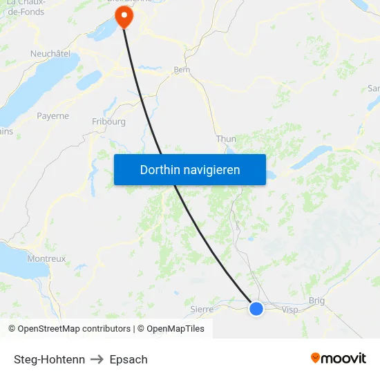 Steg-Hohtenn to Epsach map