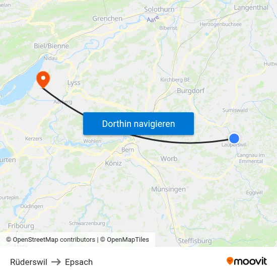 Rüderswil to Epsach map