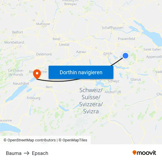 Bauma to Epsach map