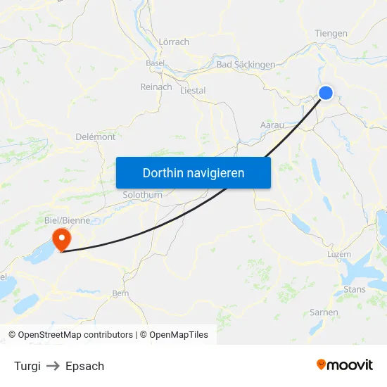 Turgi to Epsach map