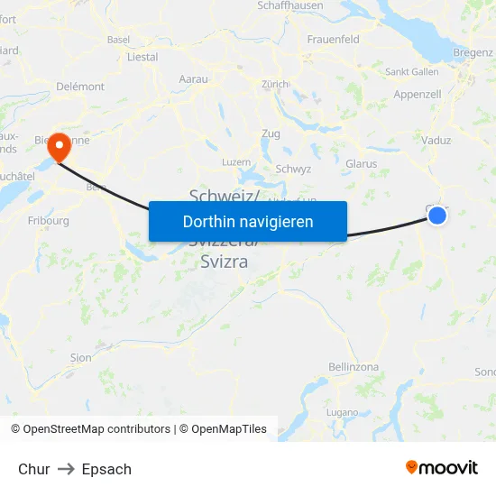 Chur to Epsach map