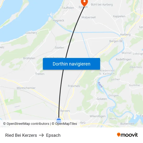 Ried Bei Kerzers to Epsach map