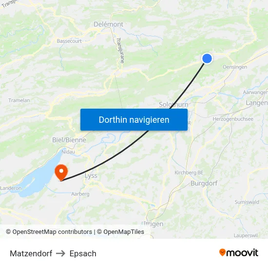 Matzendorf to Epsach map