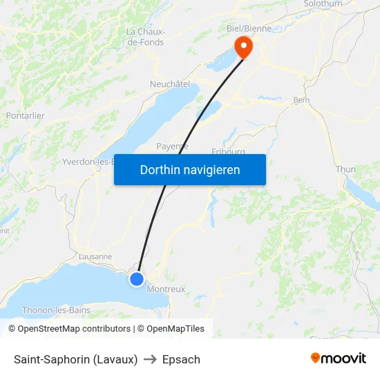 Saint-Saphorin (Lavaux) to Epsach map