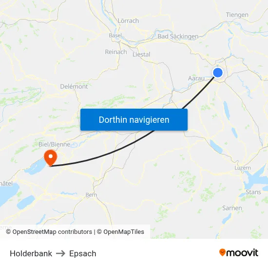 Holderbank to Epsach map