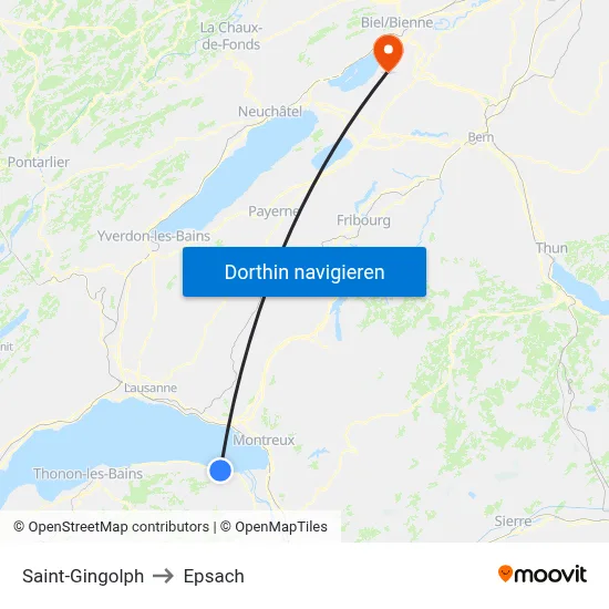 Saint-Gingolph to Epsach map