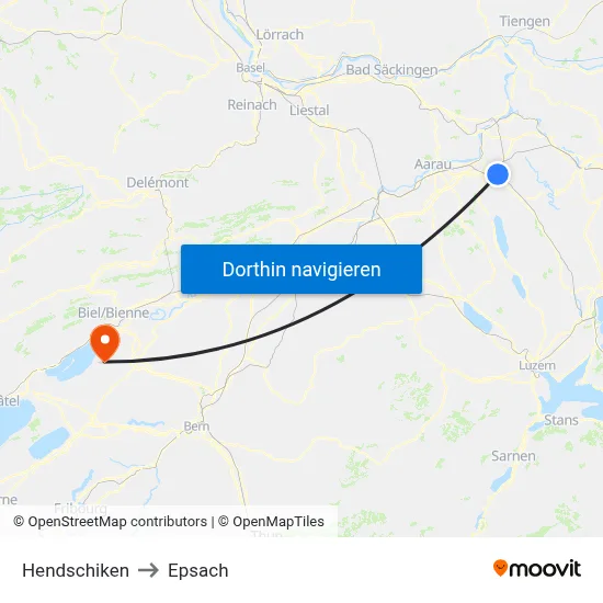 Hendschiken to Epsach map